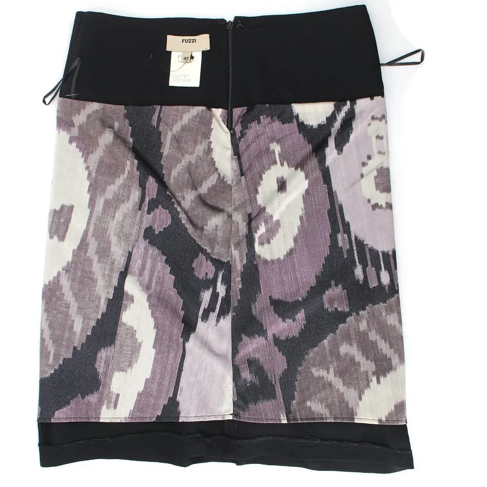 Fuzzi NWT Black Origami Skirt IT42 US6 Crepe Lined Vintage 90s Y2K Minimalist - Picture 6 of 8
